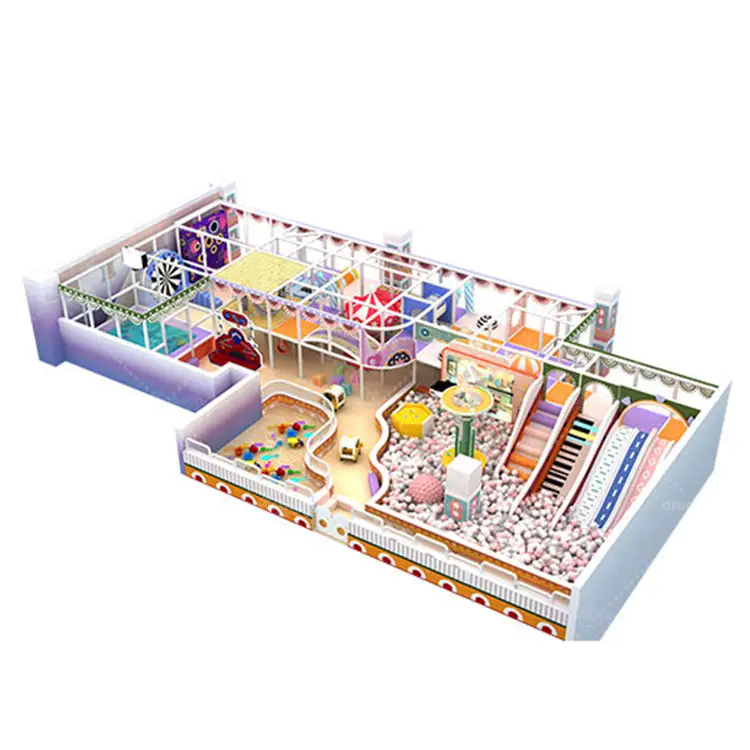 Conjunto de shopping comercial soft play castelo impertinente esponja grande cidade arco-íris exclusivo playground infantil interior