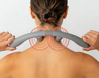 Masseur de cou à double tête en silicone personnalisé OEM ODM, outil de massage Shiatsu avec vibration pour soulager les douleurs au cou et aux épaules