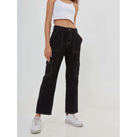 Pantalon Cargo Long pour femmes, poches Vintage, taille haute, Streetwear, Baggy décontracté, fabricant OEM
