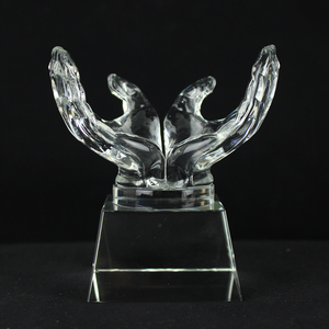 कस्टम K9 क्रिस्टल ट्रॉफी ग्लास पृथ्वी पर्यावरण के लिए हाथ के साथ गेंद क्रिस्टल ग्लोब ट्रॉफी - Product Image 5