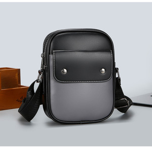 Bolso de Hombro de PU de Lujo para <span class=keywords><strong>Hombre</strong></span>, Cuadrado Pequeño, Impermeable, con Cremallera, Diseño Color-Block, de Cuero PU, Casual, con Logotipo Personalizado, Venta al por Mayor, a la Moda - Product Image 4