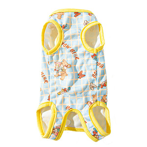 Cat Post-Op Vest Blue <b>Pink</b> Cute Animal Pattern Breathable Polyester Four-Legged Belly <b>Wrap</b> For Spay Neuter Recovery - Product Image 2