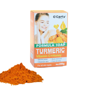 Jabón Corporal Sólido Herbal de Cúrcuma y Vitamina C O'Carly Skincare con Aceite de Oliva, Antiacné, Blanqueador, Hidratante y <span class=keywords><strong>Aclarante</strong></span> para la Piel, Ideal para Viajes - Product Image 1