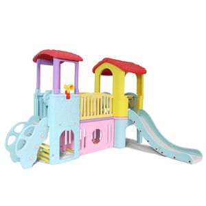 Ensemble de terrain de jeu en plastique pour enfants, modèle 2025, comprenant balançoires et modules de <span class=keywords><strong>toboggan</strong></span> pour les zones de loisirs pour enfants - Product Image 1