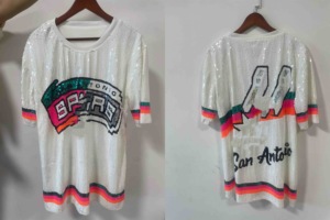Luxury Sequined Bling San Antonio <strong>Sequin</strong> Blouses for Ladies Sports Day SPU-RSS Fans Fashion Short Sleeves <strong>Sequin</strong> <strong>Tops</strong> Blouse - Product Image 2