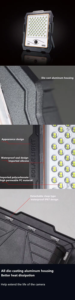 Security Stadium Outdoor Rechargeable <b>SMD</b> IP65 Waterproof Full-Color 1080P Day/Night Solar Flood Light 200W <b>LED</b> Camera Tuya - Product Image 5