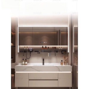 Slate seamless ceramic basin <b>bathroom</b> <b>cabinet</b> gray light luxury <b>bathroom</b> multi functional washbasin <b>cabinet</b> - Product Image 6