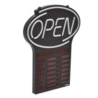 Enseigne LED ouverte avec affichage des heures d'ouverture, logo personnalisé, enseigne lumineuse au néon pour bar, salon, vitrine, décoration murale
