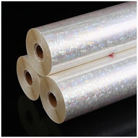 Film de Laminage Thermique Transparent Holographique 3D Effet Verre Brisé, PET BOPP, 330mm*200m, Souple