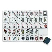 Set Ubin Mahjong Mewah Modern 2-Lapisan Akrilik Permainan Mahjong Cina dengan Logo Kustom Set Ubin Lyla