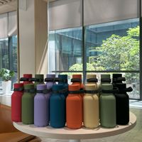 Botol Termos Stainless Steel Bebas BPA 500 750ml Warna Kustom, Mulut Kecil, Anti Bocor, Cocok untuk Kantor, Berkemah, Mendaki Gunung, Tempat Minum