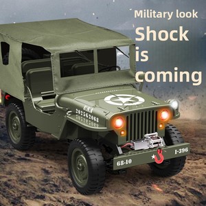 Camioneta Todoterreno Willis RC con Control Remoto, Modelo de Simulación de Camión Militar 4x4, Juguete para Niños, Auto a Control Remoto - Product Image 3