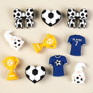 Cuentas de silicona 3D de fútbol transfronterizas, set de cuentas sueltas perforadas para trofeos, para manualidades de fiesta, venta al por mayor - Product Image 4