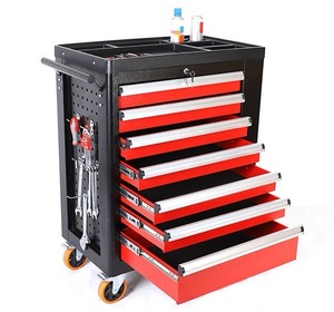 <span class=keywords><strong>Armoire</strong></span> à outils en acier inoxydable CE avec 7 tiroirs et 1 tiroir latéral, ensembles de boîtes à outils avec kit d'outils de mécanicien 258 pièces, personnalisable, Herramientas - Product Image 1
