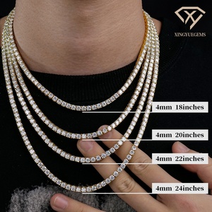 Chaîne à maillons en argent 925 plaqué or 18 carats Xingyue, 2-6 mm, bijoux fins pour la vente en gros, collier en moissanite pour cadeaux - Product Image 2