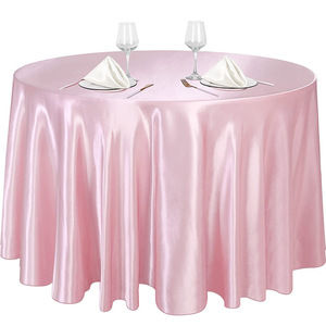 Ready to Ship 120" Round Satin Tablecloth Silk Smooth Polyester <strong>Table</strong> <strong>Cover</strong> for Wedding Party Event Banquet Decor - Product Image 3