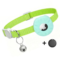 Coque en silicone Google Android (version internationale) pour traceur de collier pour chat/chiens (réfléchissante, avec clochette)