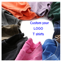 T-shirts personnalisés avec logo imprimé DTG, effet délavé, style streetwear vintage, en coton, coupe oversize et ample, durables