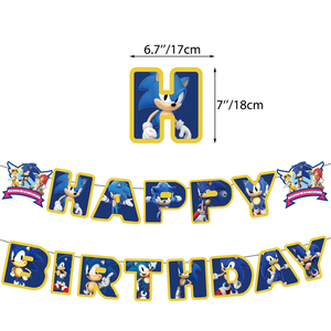 Factory <strong>Hedgehog</strong> <strong>Sonic</strong> Theme Happy <strong>Birthday</strong> Banner Balloon Set Mixed Color Latex Cake Topper Foil Material Party <strong>Decorations</strong> - Product Image 3