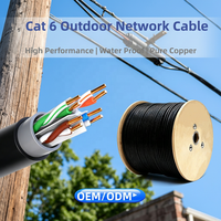 Cable de Red UTP Cat6 de Grado Industrial para Exteriores, 305m, Cobre, PVC, Sólido, Alto Rendimiento Gigabit, 250MHz, Resistente a Climas Extremos