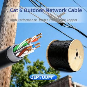 สายเคเบิลเครือข่ายกลางแจ้งเกรดอุตสาหกรรม <span class=keywords><strong>Cat6</strong></span> UTP ทองแดง PVC ความยาว 305 ม. แบบแข็ง รองรับความเร็วสูงระดับกิกะบิต 250MHz ทนทานต่อสภาพอากาศรุนแรง - Product Image 1