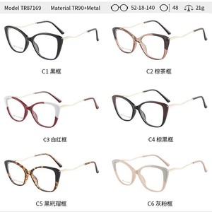 Montura de gafas Cat Eye Tr87169 52 18 140 con protección contra la luz azul para mujer, montura completa con lentes de acetato. - Product Image 2