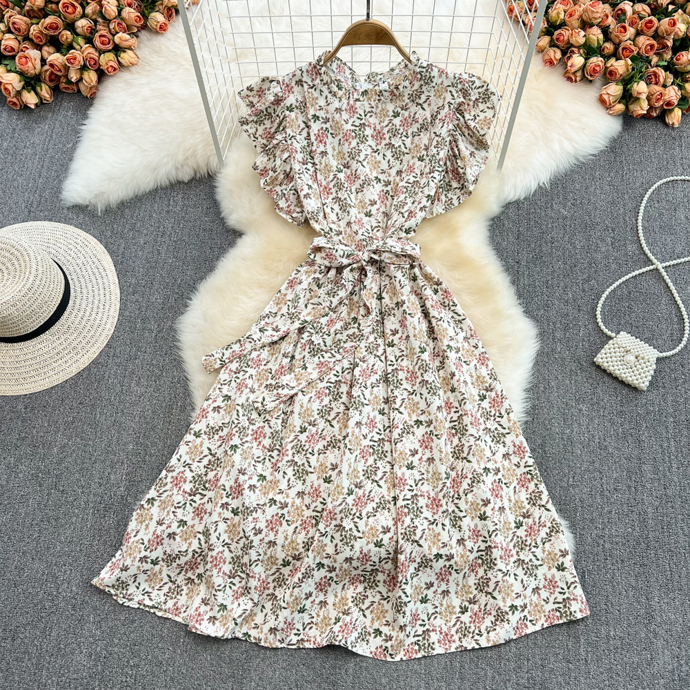 Summer Floral Long Dress - Sleeveless V Neck Holiday Style Summer Floral Long Dress - Sleeveless V Neck Holiday Style