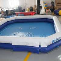 JOYFUL FUN Piscine gonflable géante commerciale, parc aquatique gonflable avec toboggan aquatique gonflable