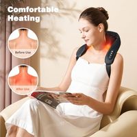 Masseur dorsal électrique sans fil 3D avec chaleur, télécommande, en cuir PU, 2000 mAh, appareil de massage pour les épaules et le cou, pour la maison