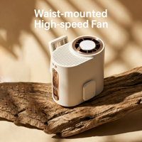 Ventilateur rafraîchissant à brume d'eau à clipser sur la ceinture, haute vitesse, portable, rechargeable, avec écran LED, pour voiture et camping-car