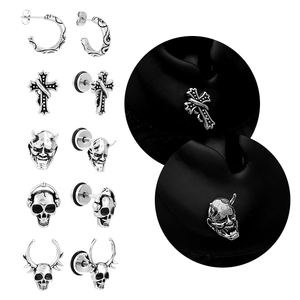 Aretes de Calavera de Terror de Halloween al Por Mayor para Hombres y Mujeres, Piercings de Acero Inoxidable Estilo Rock Punk Hip Hop, Joyería - Product Image 1