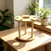 Support de rangement pour bouteilles de vin et verres à pied en bambou, pour table, bar à domicile, restaurant et hôtel