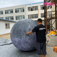 Boule de lune gonflable réaliste personnalisée, modèle géant de planète lunaire pour la décoration de scène d'événements en plein air