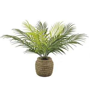 盆栽棕榈树花盆绿色迷你人造植物塑料装饰环保流行花卉装饰树20支