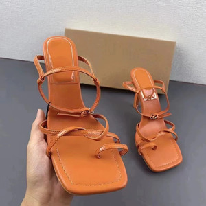 Sandales élégantes à talon aiguille et bout carré pour femme, style français, à fines brides, pour soirées et événements - Product Image 2