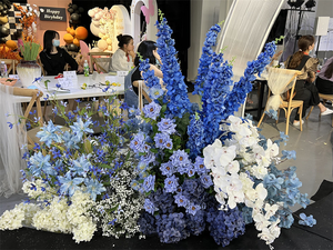 Arrangement <span class=keywords><strong>de</strong></span> fleurs artificielles en gros du <span class=keywords><strong>fleuriste</strong></span> 125cm grande fleur <span class=keywords><strong>de</strong></span> Delphinium bleu - Product Image 5