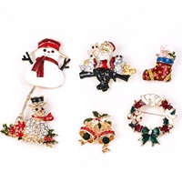 Broche de Noël multi-styles Père Noël et sapin, en alliage vintage, accessoire pour vêtements, chapeaux, chaussures, bijou de corsage, édition limitée pour les fêtes