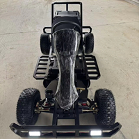 Kart électrique 2 places, buggy à quatre roues pour adultes, voiture à batterie, cadre rouge et noir, phares LED, course en plein air