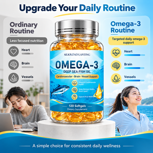 Gélules d'huile de poisson oméga-3 à formule personnalisée avec EPA et DHA pour la santé cardiaque et cérébrale et le bien-être quotidien, complément alimentaire - Product Image 3