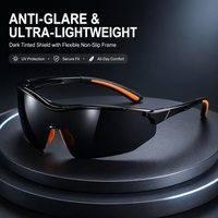 Lunettes de sécurité ultra-légères anti-éblouissement et anti-UV avec plaquettes de nez en caoutchouc souple pour la construction, la conduite et les sports