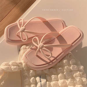 <span class=keywords><strong>Infradito</strong></span> con fiocco con suola morbida moda estiva da donna semplice versione coreana, la studentessa indossa <span class=keywords><strong>sandali</strong></span> da spiaggia con i piedi pizzicati a cuore da ragazza - Product Image 5