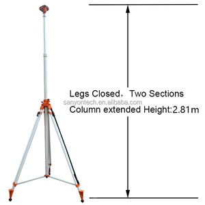 Trípode resistente de elevación de aluminio de <span class=keywords><strong>4</strong></span> <span class=keywords><strong>metros</strong></span> de altura con tubos estables para estación total y láser Roatry - Product Image 5