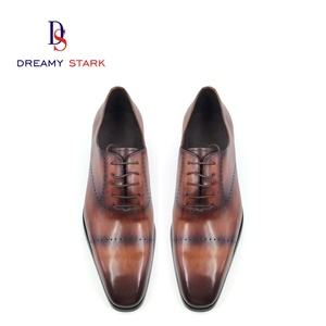 Chaussures Oxford pour homme en cuir véritable italien de haute qualité, design unique fait main, durables, confortables, style vintage, pour l'automne, formelles, à lacets. - Product Image 4
