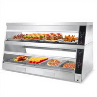 Vitrine chauffante pour poulet frit de restaurant commercial OEM, vitrine de boulangerie, vitrine de présentation d'aliments de comptoir 220-240v