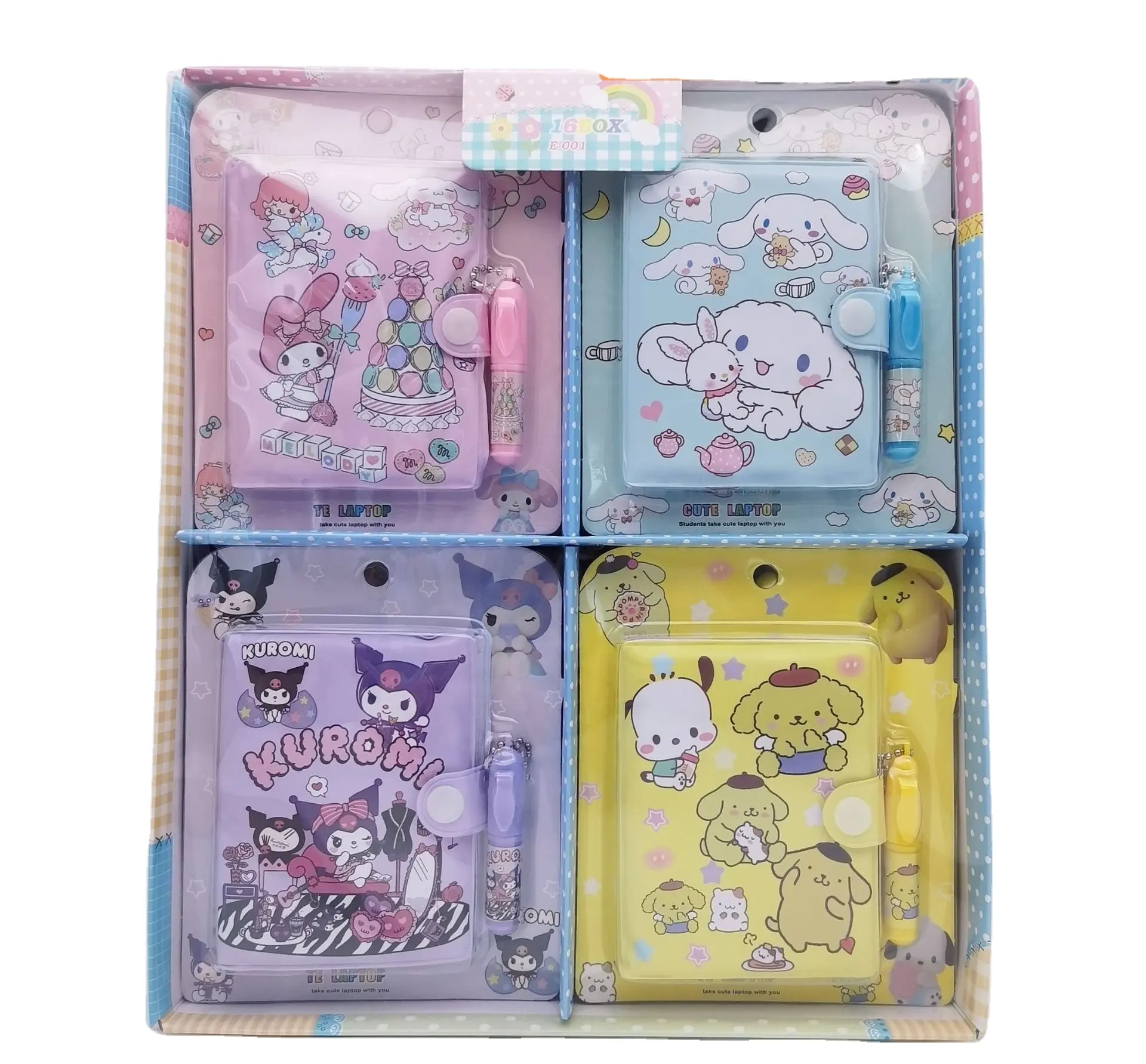 Linda escuela papelería proveedor My Melody Kuromi Cinnamoroll cuaderno kawaii libro de contabilidad portátil