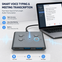 Hub IA USB-C intelligent avec micro haute sensibilité pour réunions, sous-titres instantanés et fonction Plug and Play, idéal pour le télétravail