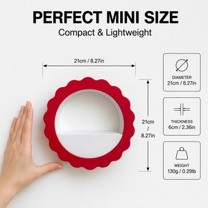 1 unidad Macetero de pared rústico de plástico PE para interior, con borde rojo, maceta interior desmontable, fácil limpieza, circular, para suculentas - Product Image 3