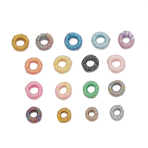 Élastiques à cheveux colorés en forme de bobine, mini anneaux élastiques pour la fabrication de bijoux DIY, accessoires de couleur dégradée, tricotés à la main, petite taille - Product Image 5