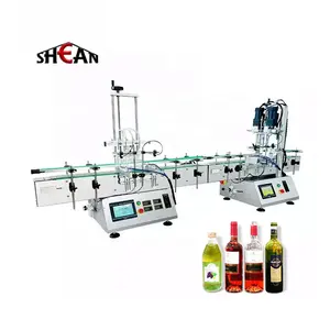 Desktop water oil juice liquid glass and plastic small bottle filling and capping machine