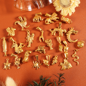Venta al por mayor 18K chapado en oro DIY joyería delicada moda Animal elefante León langosta tortuga colgante encantos para la fabricación de joyas - Product Image 5